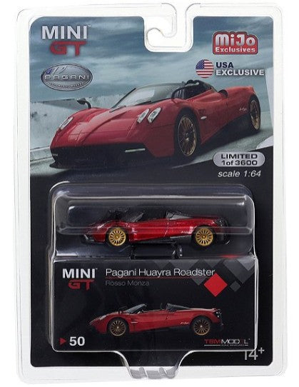 MINI GT Pagani Huayra Roadster 2台セット Mini GT 1:64 Pagani Huayra Roadster (Rojo) (Exclusivo de EE. UU