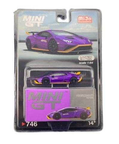 Mini GT 1:64 Lamborghini Huracán STO – Viola Pasifae – Mijo Exclusives Blister