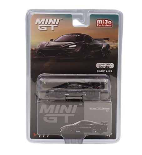 Mini GT 1:64 McLaren 720S LB-Works – Negro – Exclusivas de MiJo Blister