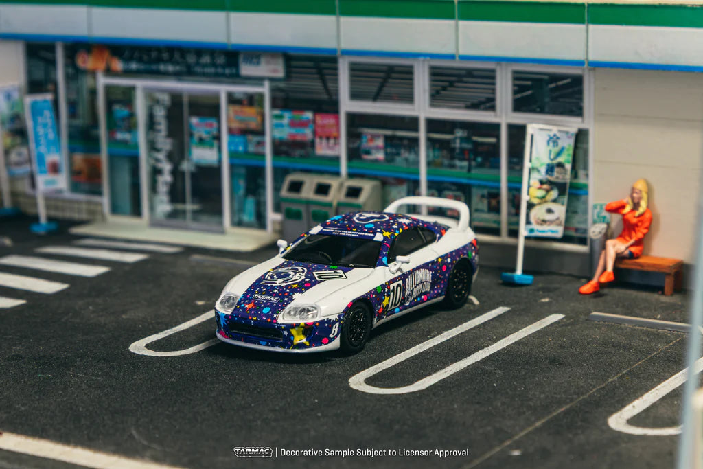 Tarmac Works 1/64 Toyota Supra BBC with T-Shirt, Tote Bag, and Diorama Display Base Bundle Set - Complex Con 2025 Special Edition - HOBBY64