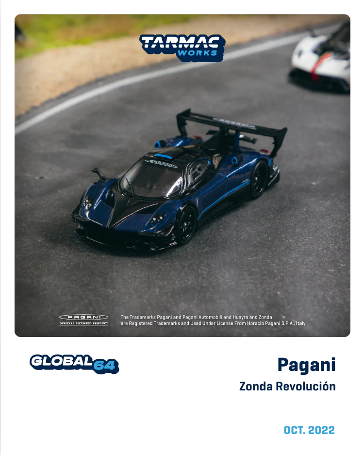 Tarmac Works 1:64 Pagani Zonda Revolución Blue Metallic