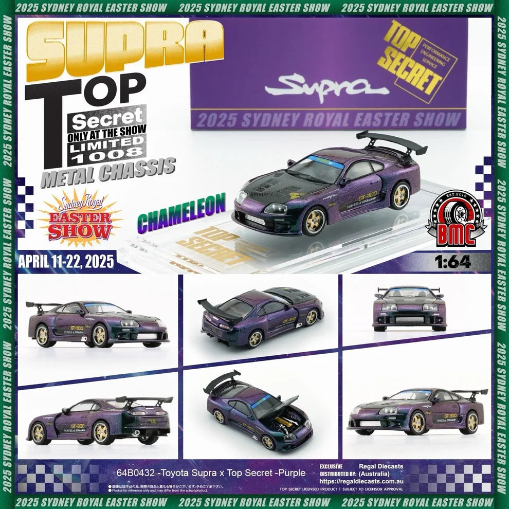 1:64 Toyota Supra (JZA80) Top Secret - Chameleon Purple - BM Creations Exclusive