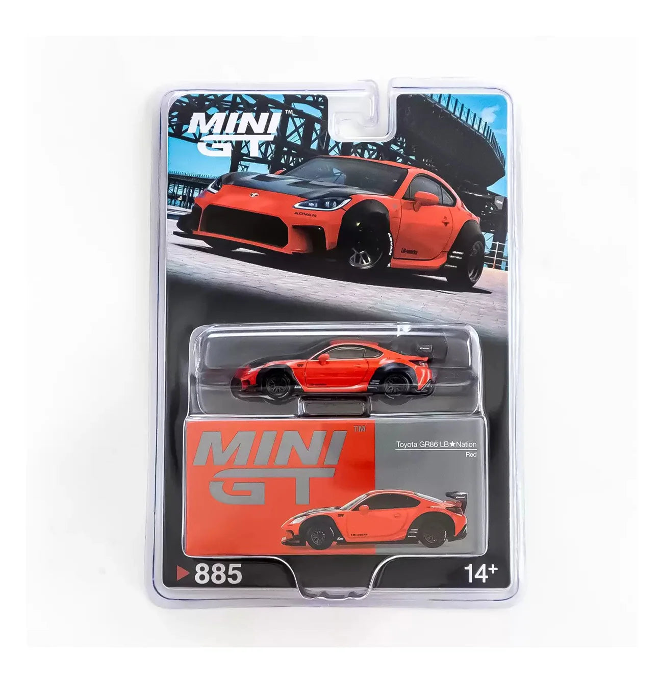 Mini GT 1:64 Toyota GR86 LB-Nation – Rojo Blister