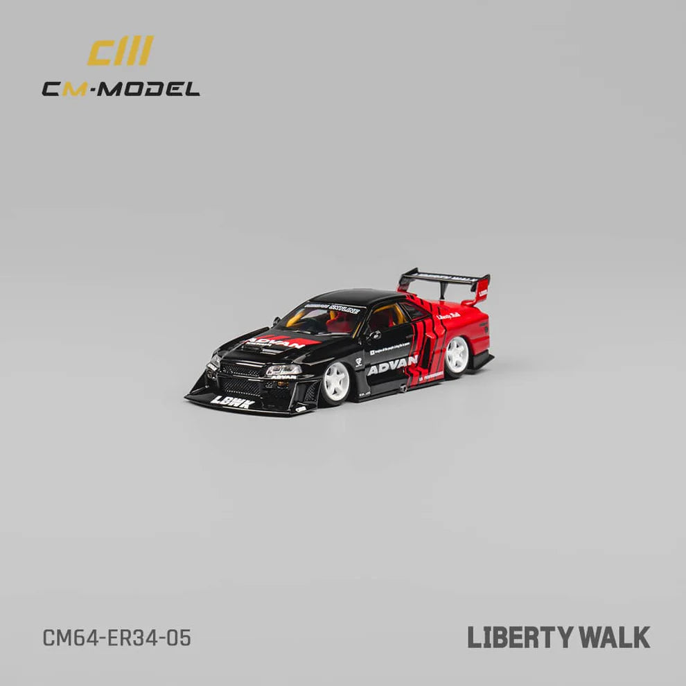 CM Model 1/64 Nissan LBWK Skyline GT-R R34, Super Silhouette ER34- Advan Livery