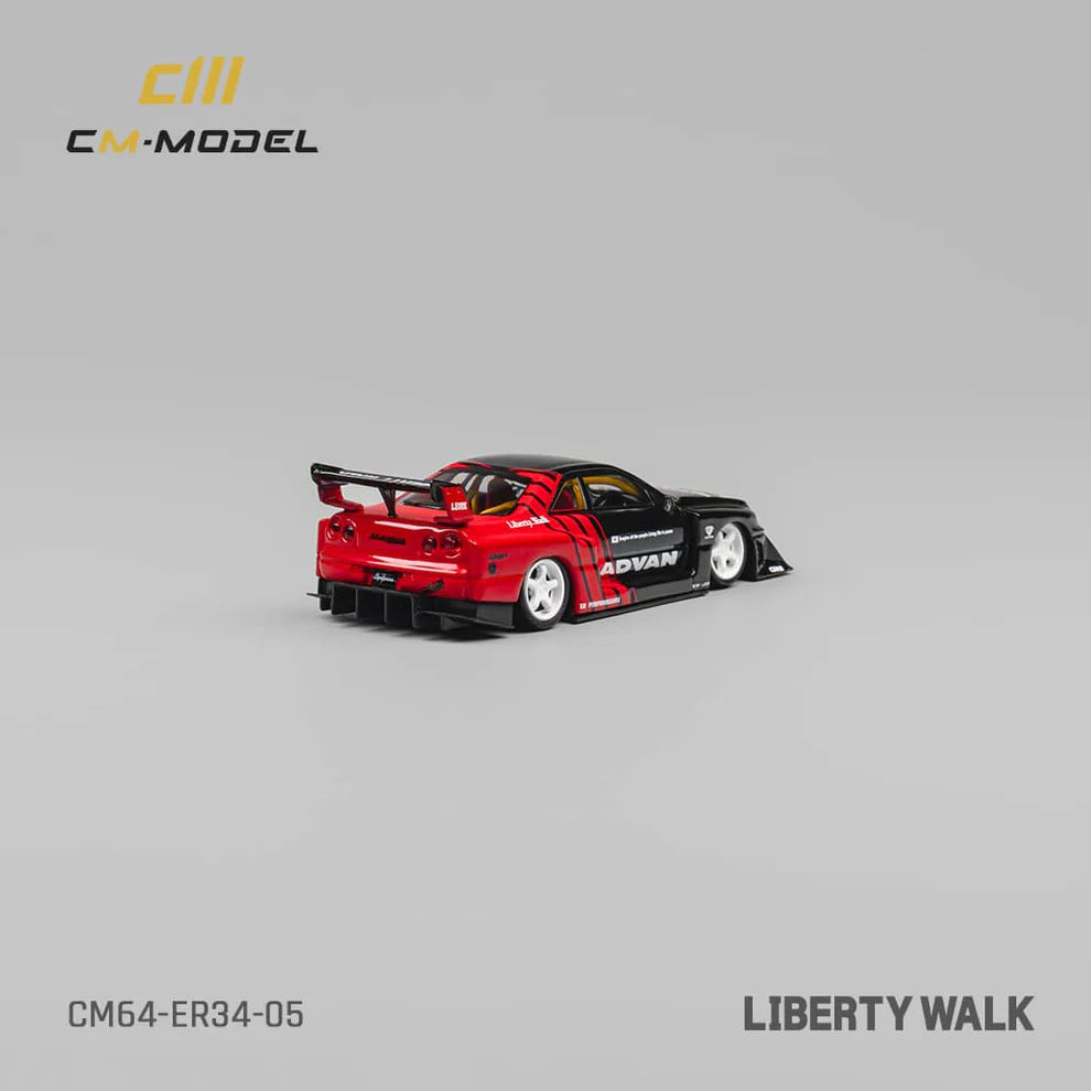 CM Model 1/64 Nissan LBWK Skyline GT-R R34, Super Silhouette ER34- Advan Livery