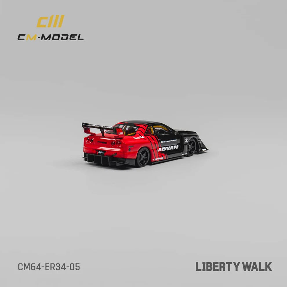 CM Model 1/64 Nissan LBWK Skyline GT-R R34, Super Silhouette ER34- Advan Livery