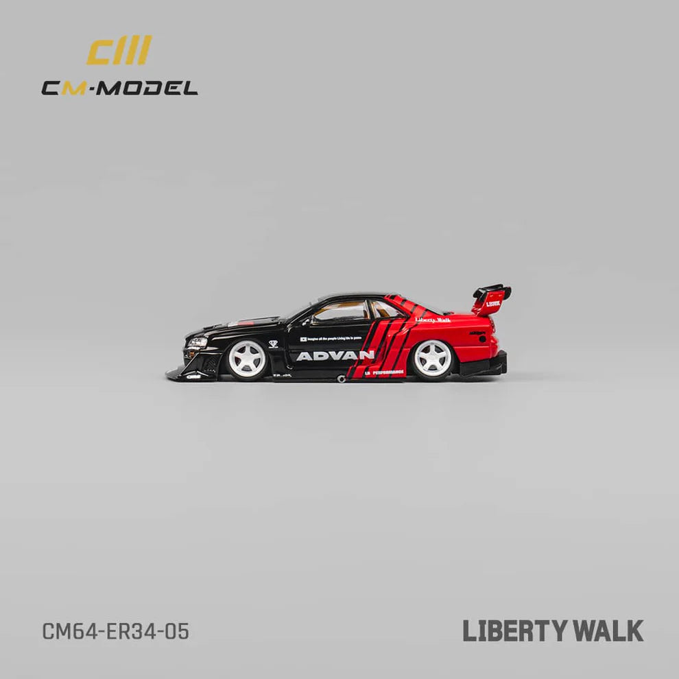 CM Model 1/64 Nissan LBWK Skyline GT-R R34, Super Silhouette ER34- Advan Livery