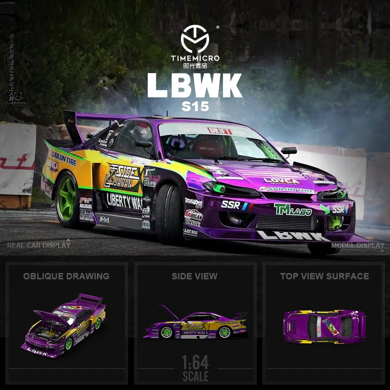 1/64 - Nissan LBWK S15 Purple Lightning - Time Micro