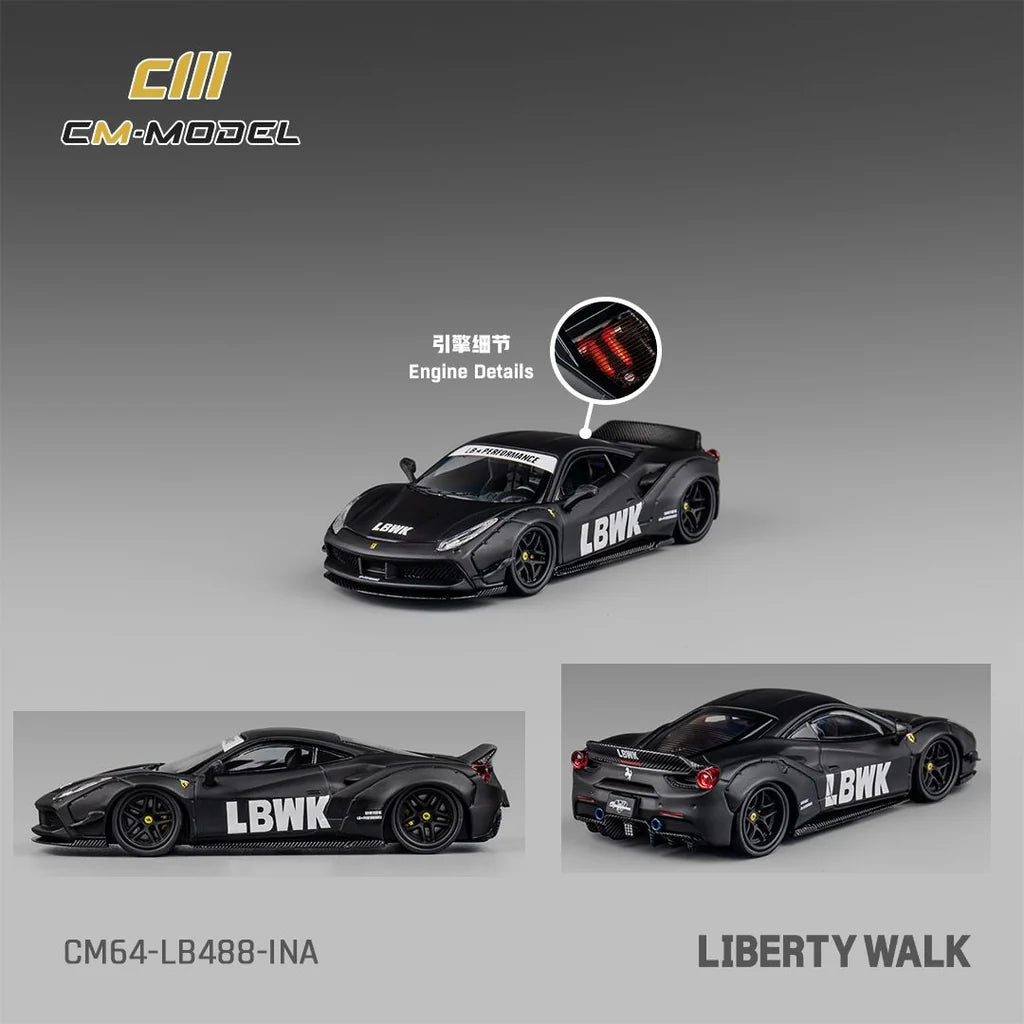CM MODEL 1/64 LBWK F488 Matte Black (Indonesia Exclusive)