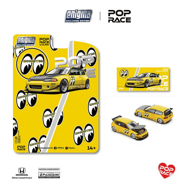 POP RACE Pandem Civic EG6 Mooneyes Enigma Edición Especial Pop Race 1/64