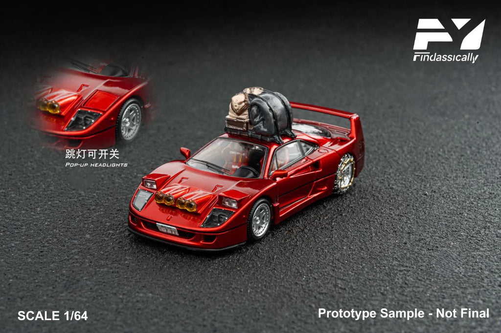 Finclassically 1:64 Ferrari F40 Red Snow Transparent Red