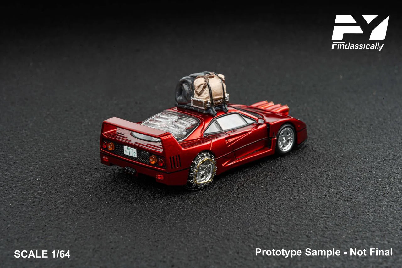 Finclassically 1:64 Ferrari F40 Red Snow Transparent Red