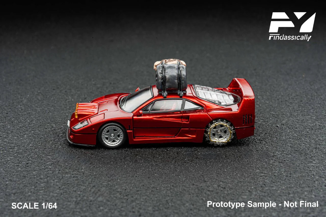 Finclassically 1:64 Ferrari F40 Red Snow Transparent Red