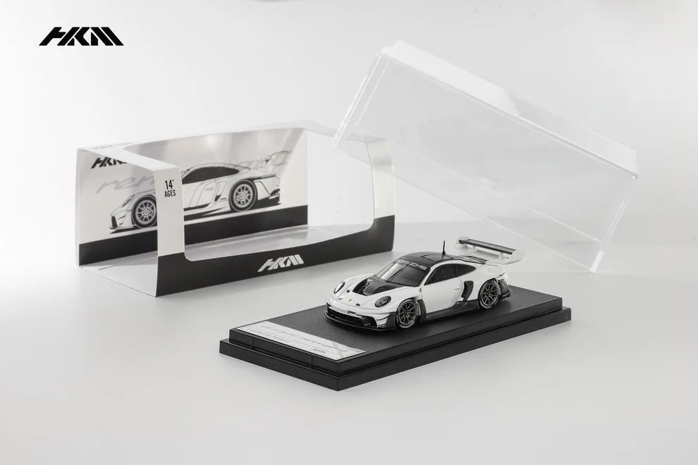 HKM 1:64 Porsche 911 (992) GT3 R Rennsport blanco