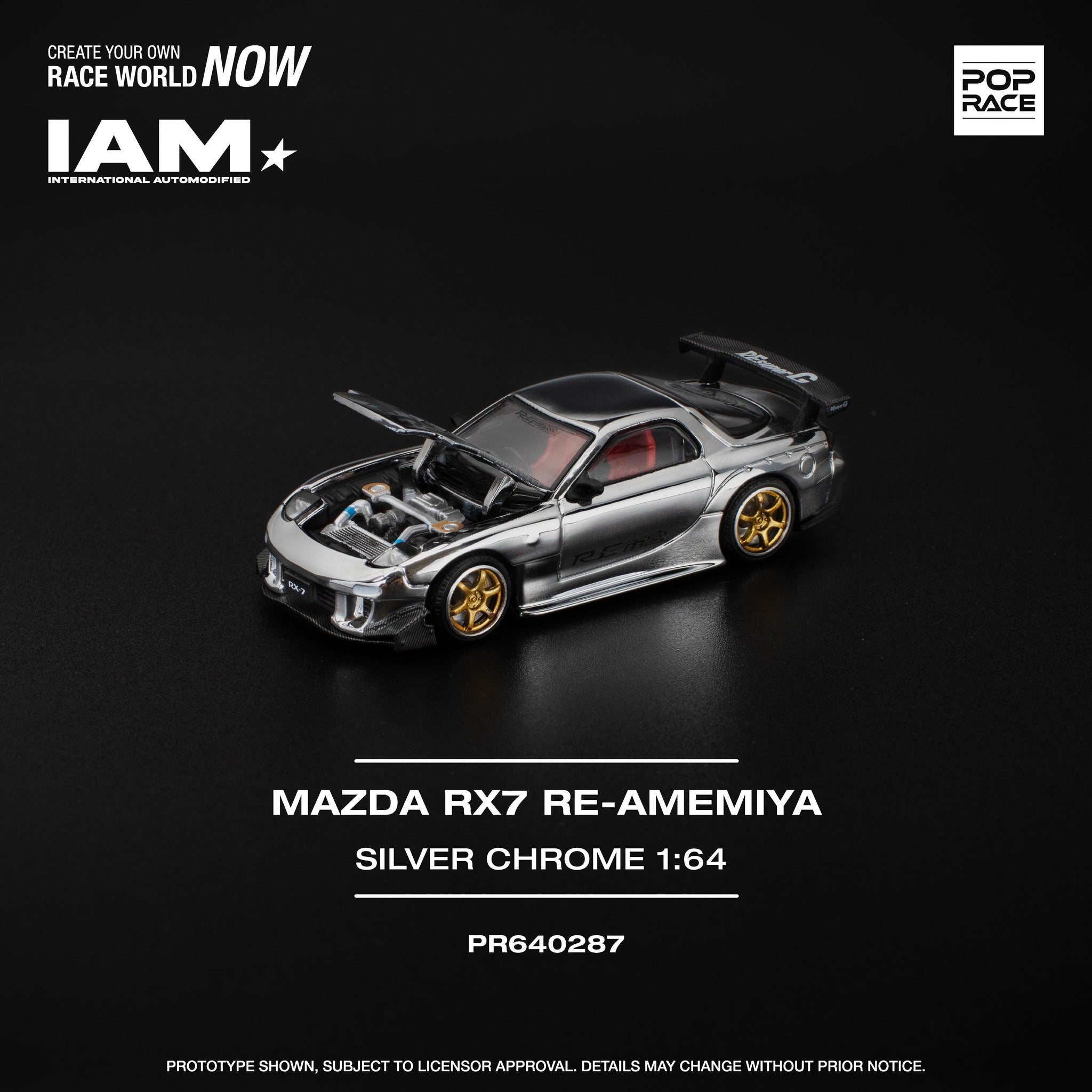 MAZDA RX7 RE-AMEMIYA SILVER CHROME IAM 1/64
