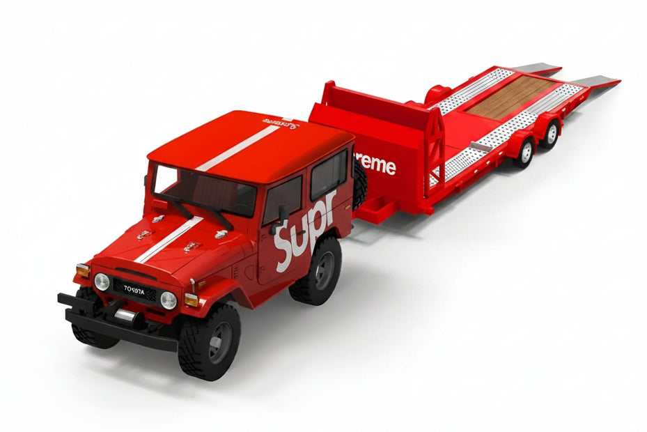 COOL CAR 1/64 TOYOTA FJ40 SUPREME CON REMOLQUE