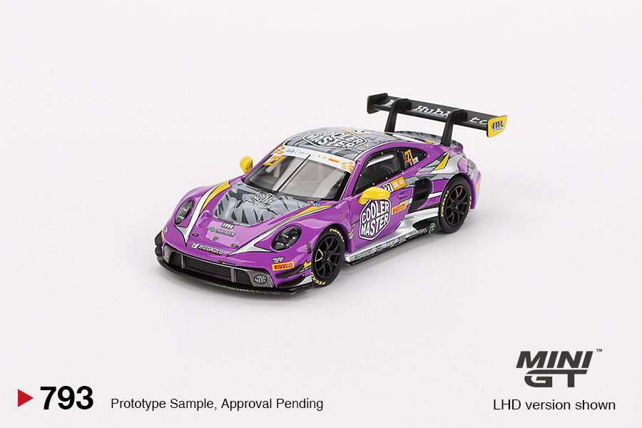 Mini GT 1:64 Porsche 911 GT3 R #27 HubAuto Racing 2023 FIA GT World Cup 70th Macau Grand Prix – Exclusivas de Mijo Blister