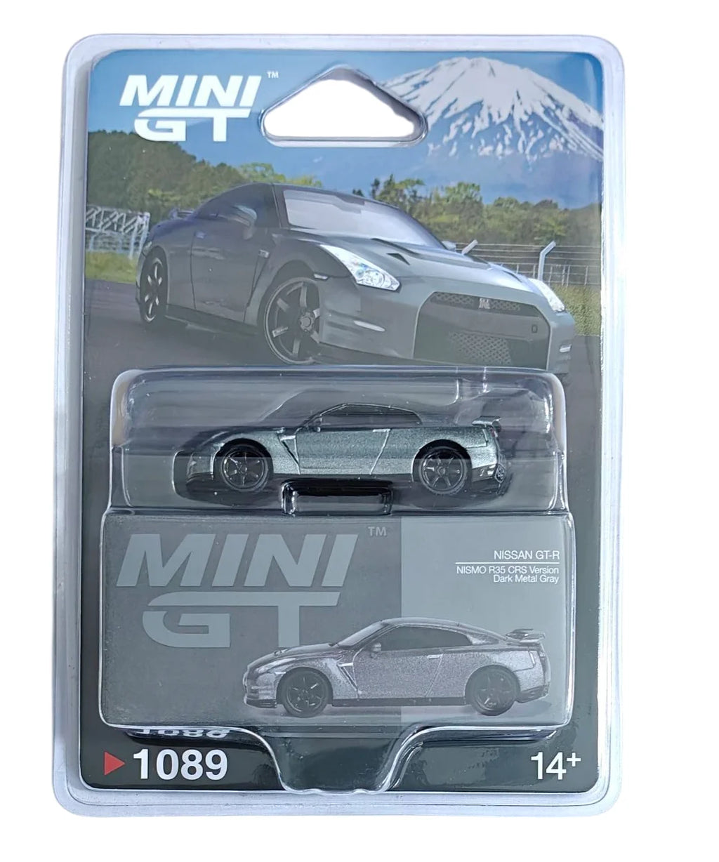 Mini GT 1:64 1089 Nissan GT-R NISMO R35 CRS 2013 – Gris Metalizado Oscuro (PRESENTACIÓN EN BLISTER)