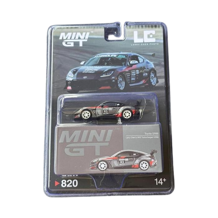 Mini GT 1:64 Toyota GR86 HKS Turbocharged GR86 de Larry Chen – Gris – Edición limitada