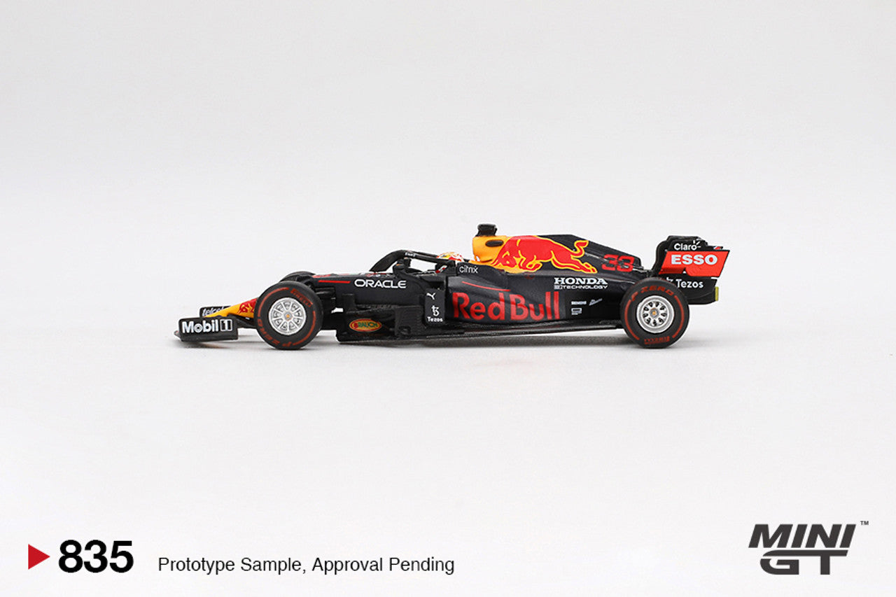 Mini GT 1:64 Red Bull RB16B #33 Max Verstappen, ganador del Gran Premio de Abu Dabi 2021 (edición limitada) Blister