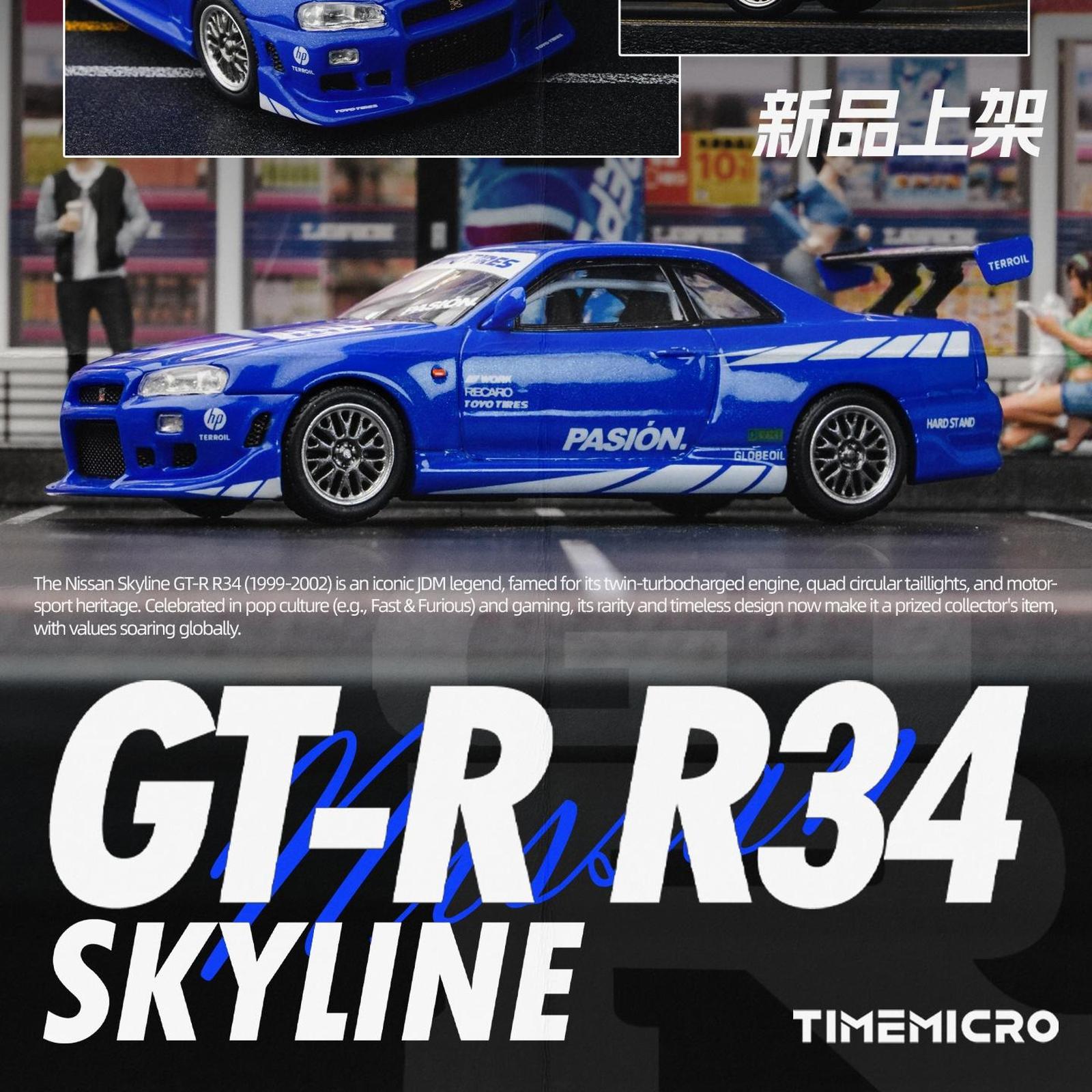 TIME MICRO 1/64 NISSAN C-WEST E34 BODY KIT PASION BLUE