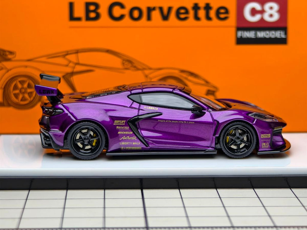 FINE MODEL 1/64 LB CORVETTE C8 METALLIC PURPLE