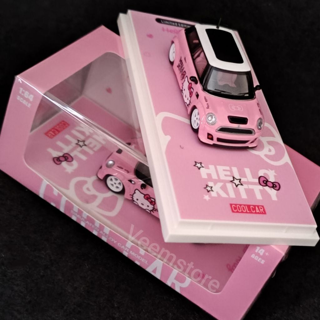 COOL CAR 1/64 MINI COOPER HELLO KITTY CON FIGURA
