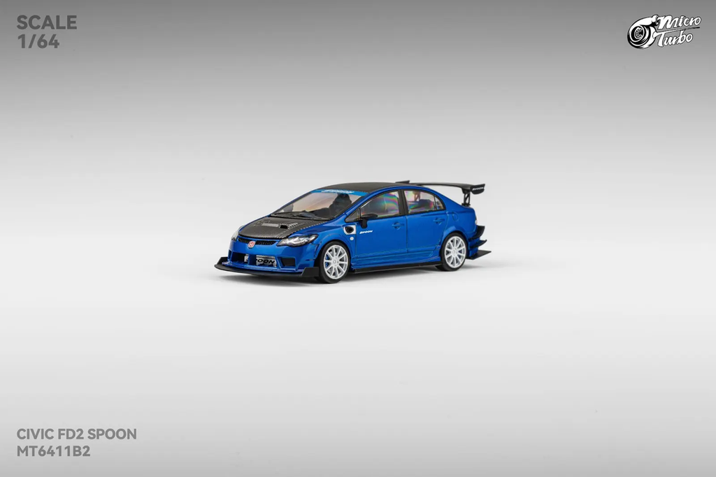 MICRO TURBO 1/64 HONDA CIVIC FD2 SPOON SPORTS AZUL METALLIC