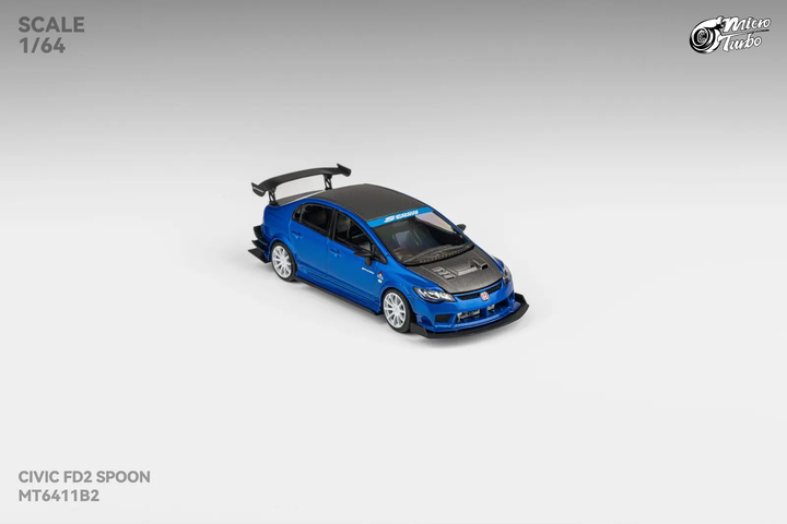 MICRO TURBO 1/64 HONDA CIVIC FD2 SPOON SPORTS AZUL METALLIC