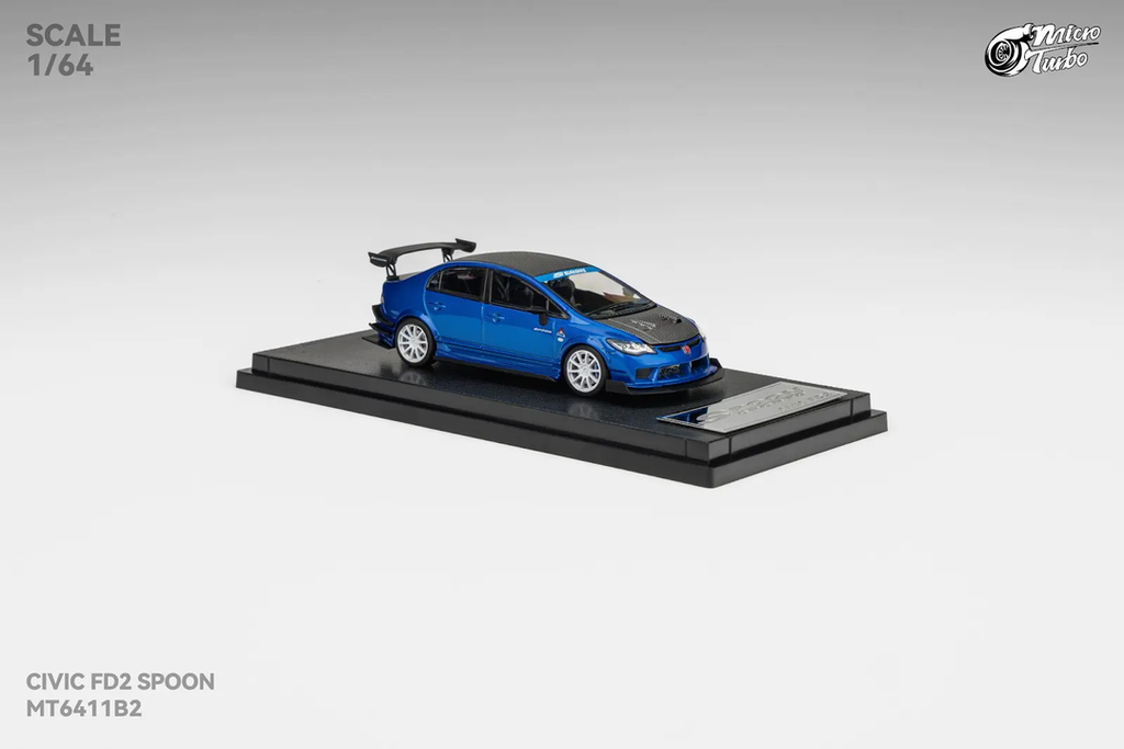 MICRO TURBO 1/64 HONDA CIVIC FD2 SPOON SPORTS AZUL METALLIC