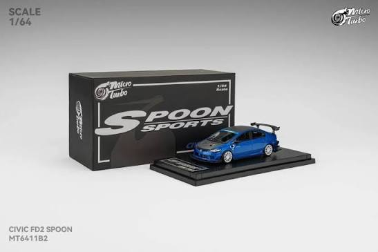 MICRO TURBO 1/64 HONDA CIVIC FD2 SPOON SPORTS AZUL METALLIC