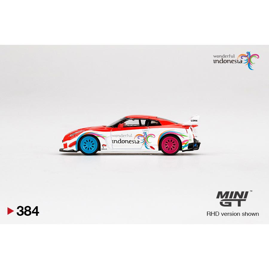 MINI GT 1/64 LB-Silhouette WORKS GT NISSAN 35GT-RR Ver.1 Maravilloso Indonesia / Embalaje blíster Exclusivo de Indonesia Blister
