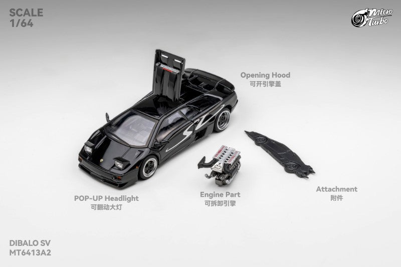 MICRO TURBO 1/64 LAMBORGUINI DIABLO PIANO BLACK