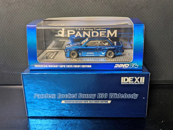 INNO64 - BMW E30 Widebody  "Pandem Rocket Bunny" Blue - 2025 Indonesia Diecast Expo (IDE-XII)