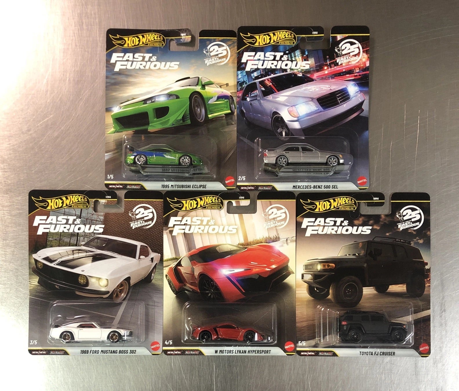 HOTWHEELS PREMIUM SET COMPLETO RAPIDOS Y FURIOSOS CAJA N