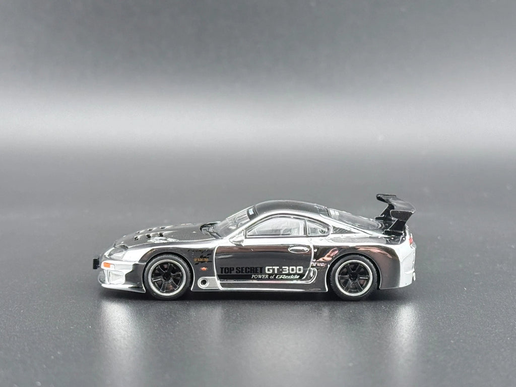 Pop Race Top Secret GT300 Supra Silver Chrome PR640325 1/64
