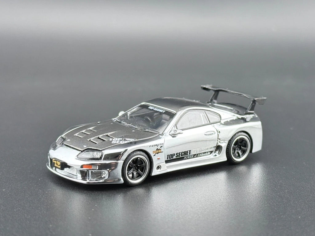 Pop Race Top Secret GT300 Supra Silver Chrome PR640325 1/64