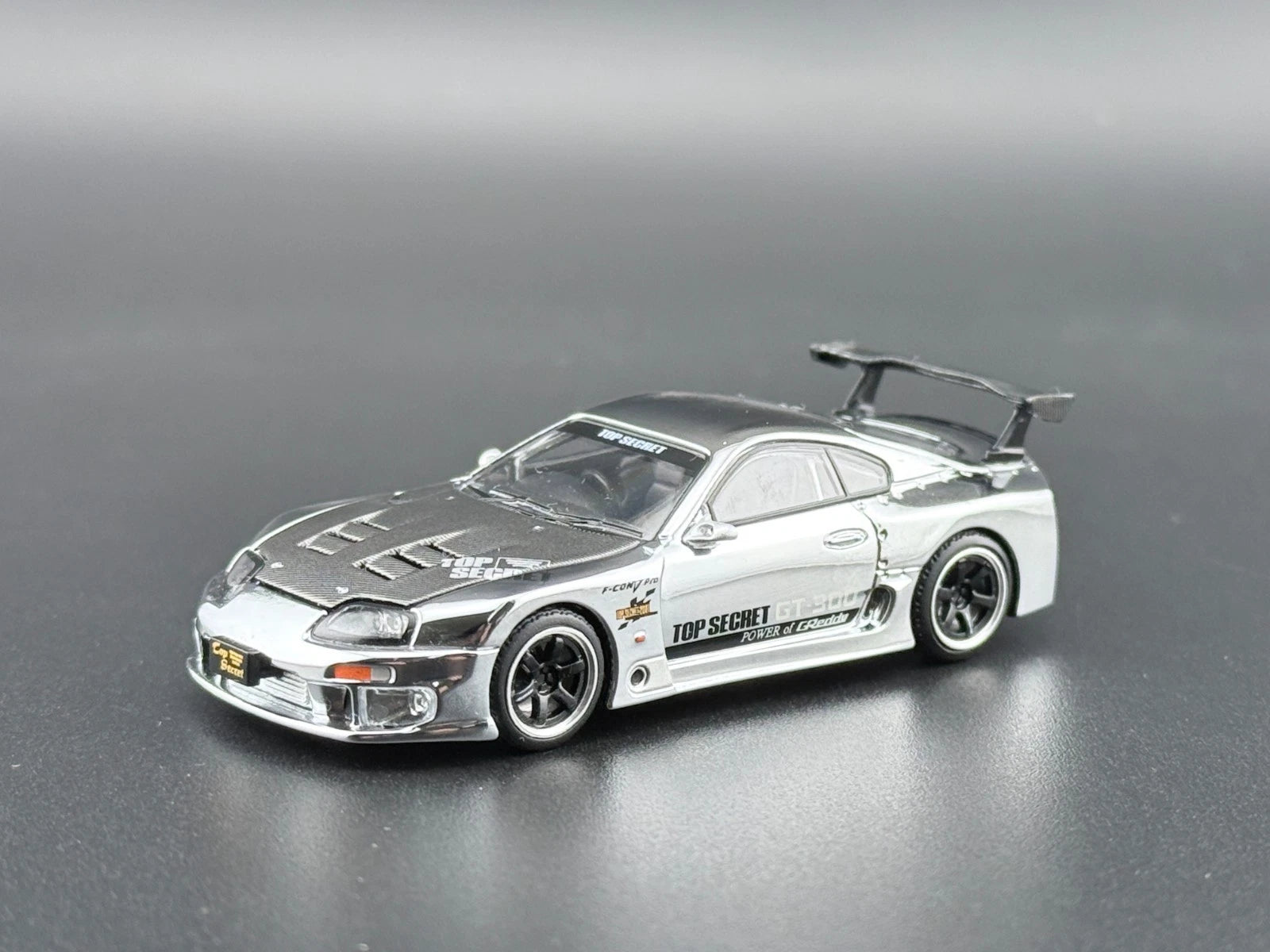 Pop Race Top Secret GT300 Supra Silver Chrome PR640325 1/64