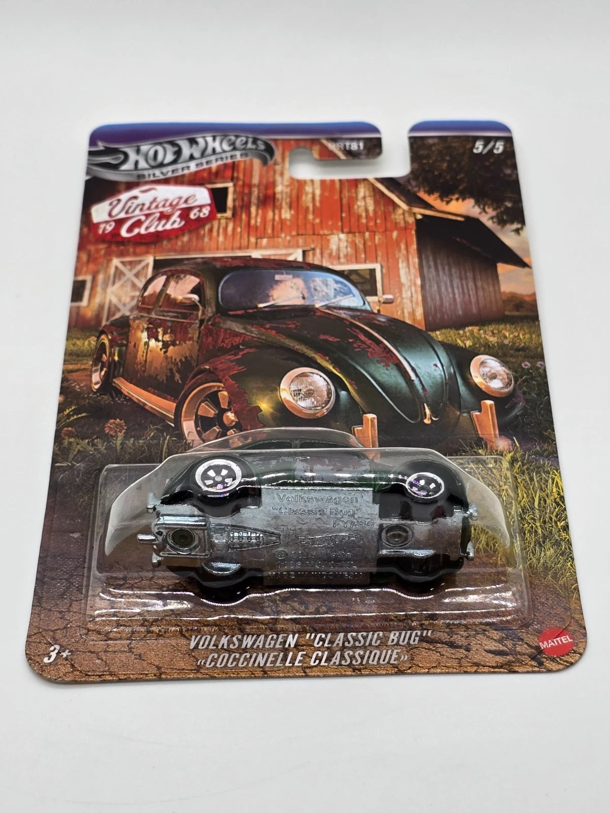 HOTWHEELS 1/64Volkswagen Classic Bug 1968 Hot Wheels Silver Series Vintage Club 2026