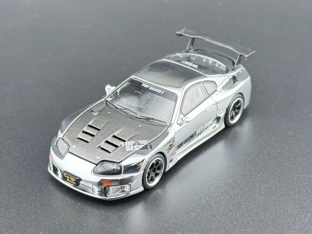 Pop Race Top Secret GT300 Supra Silver Chrome PR640325 1/64