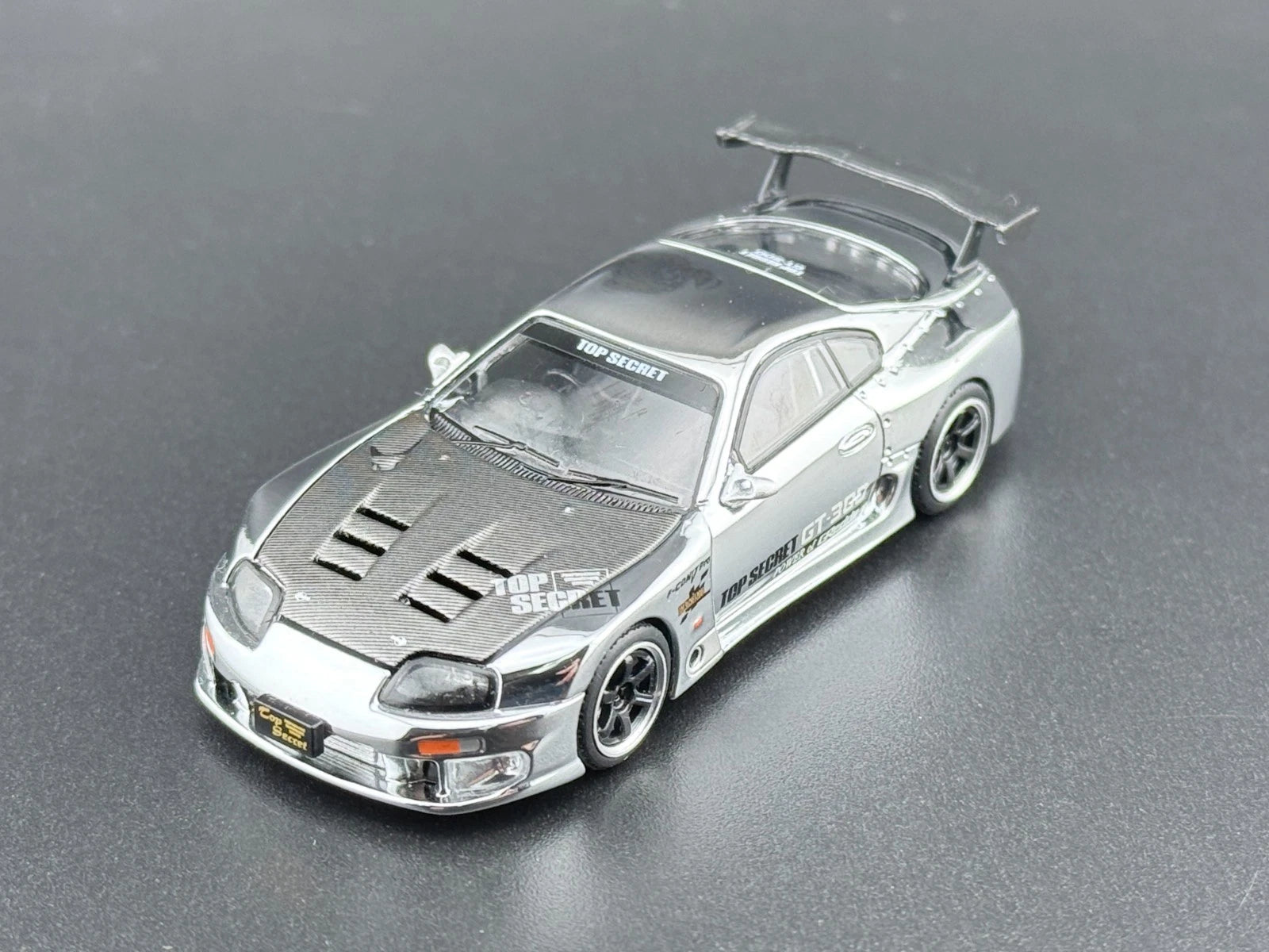Pop Race Top Secret GT300 Supra Silver Chrome PR640325 1/64