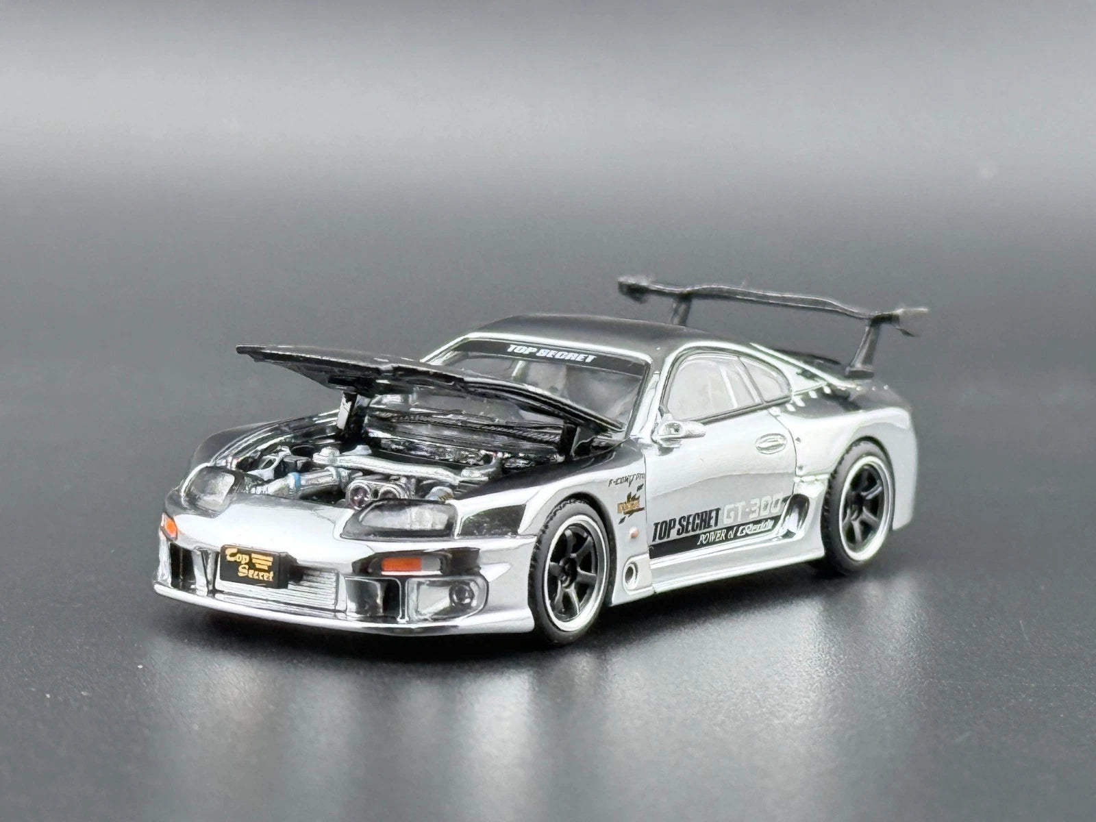 Pop Race Top Secret GT300 Supra Silver Chrome PR640325 1/64