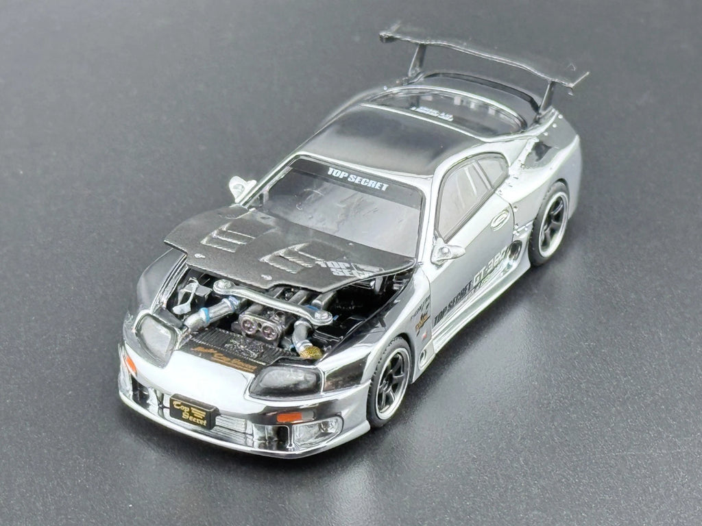 Pop Race Top Secret GT300 Supra Silver Chrome PR640325 1/64