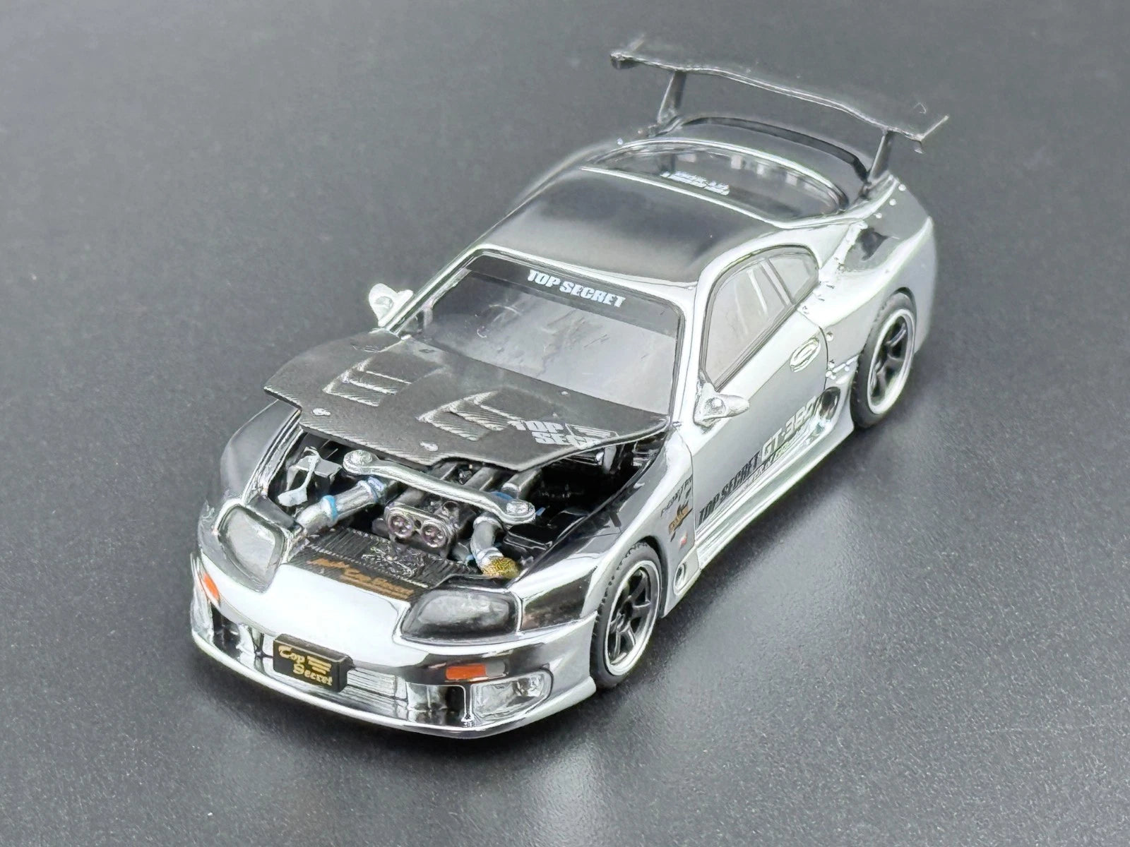 Pop Race Top Secret GT300 Supra Silver Chrome PR640325 1/64