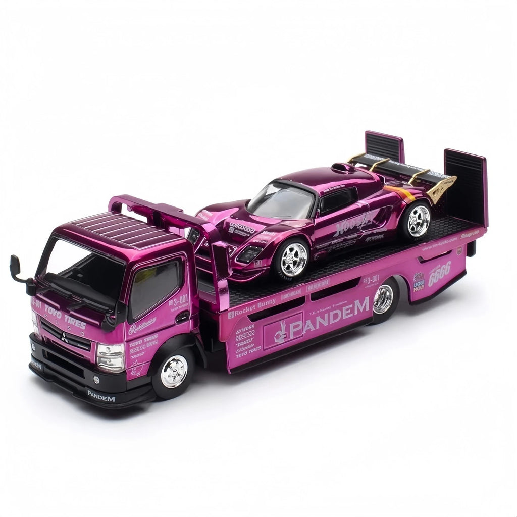 Pop Race 1:64 Pandem Lotus Elise y camión Chrome Purple Rocket Bunny Set HEC 2026