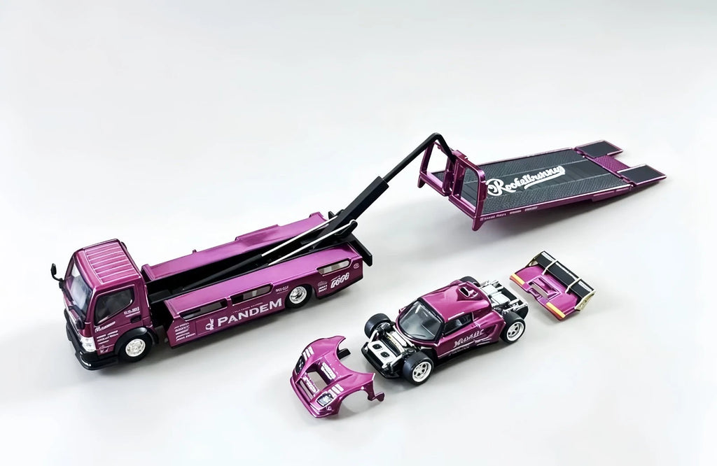 Pop Race 1:64 Pandem Lotus Elise y camión Chrome Purple Rocket Bunny Set HEC 2026