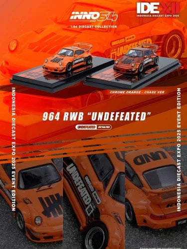 INNO64 Porsche 964 RWB Undefeated Orange IDE 2025