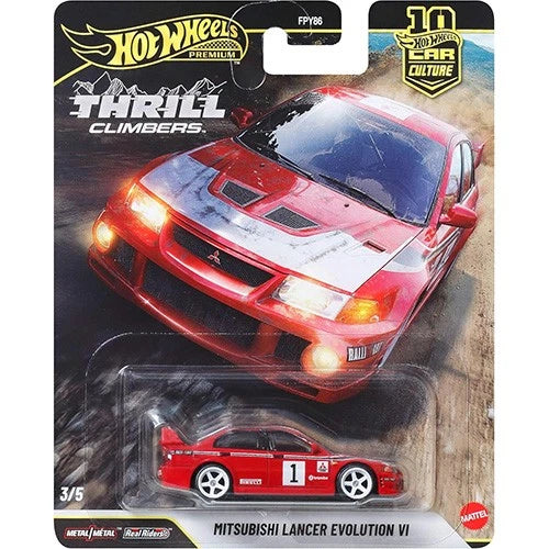 HOTWHEELS  MITSUBISHI LANCER EVOLUTION VI ROJO PREMIUM THRILL CLIMBERS