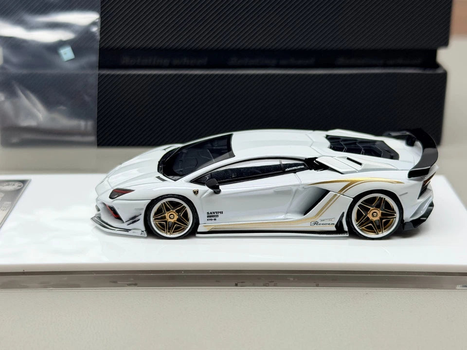 ROTATING WHEEL 1/64 LAMBORGHINI AVENTADOR ROWEN BLANCO