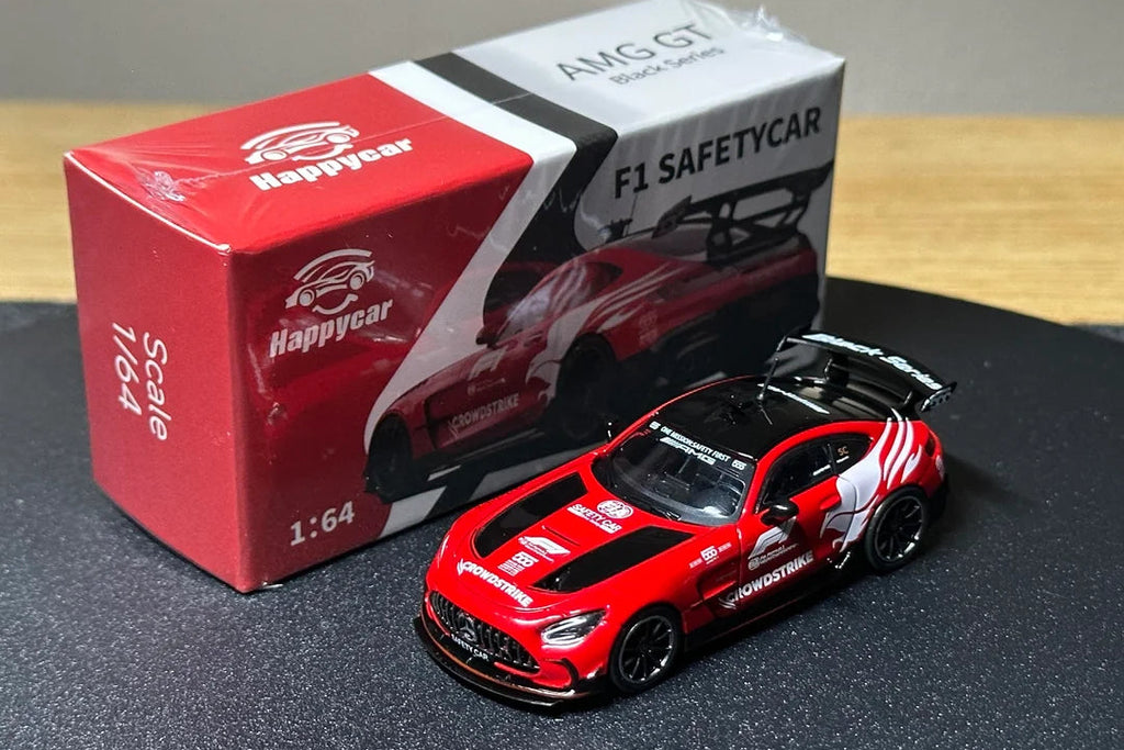 HAPPYCAR 1/64 Mercedes-amg Gt f1 safetycar Black serie